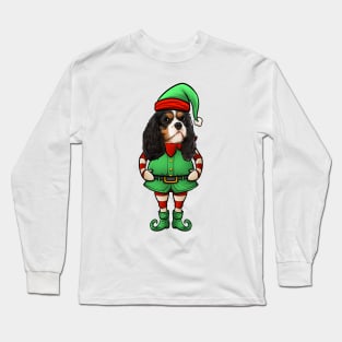 Cavalier King Charles Spaniel Christmas Elf Long Sleeve T-Shirt